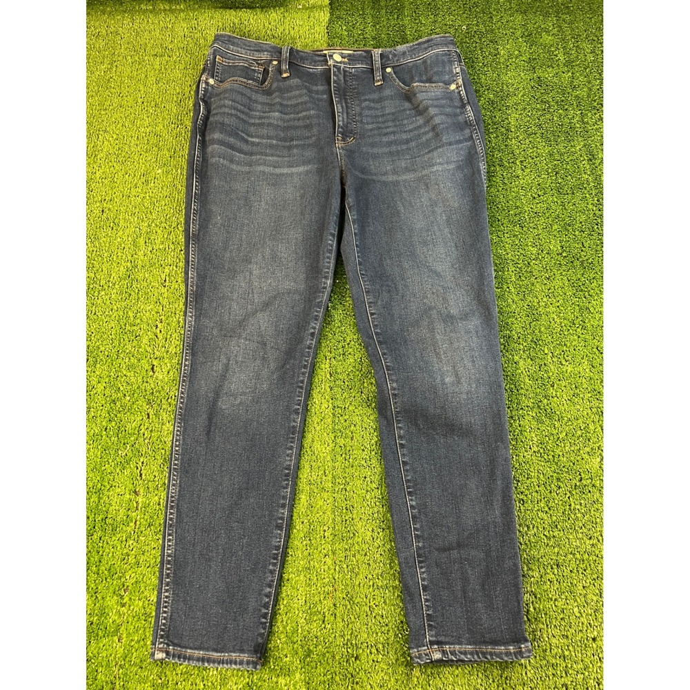 Madewell 10" High-Rise Skinny Jeans Women Size‎ 32 Dark Indigo Blue Denim